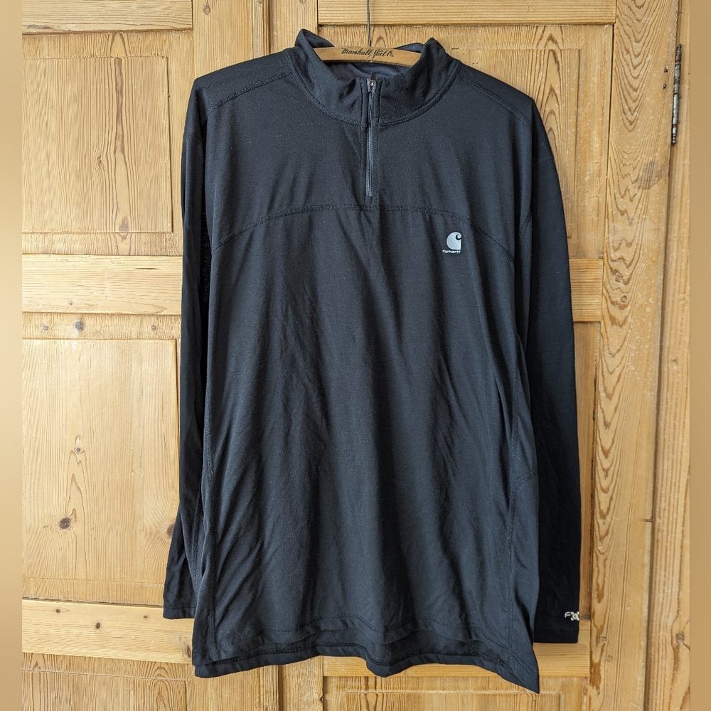Men's XL Carhartt Quarter Zip Black Lightweight Sweatshirt